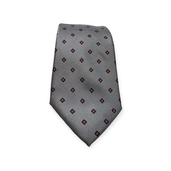 Neil Martin Italian Silk Tie Silver Grey Checkered Accessory One Size - Picture 4 of 10